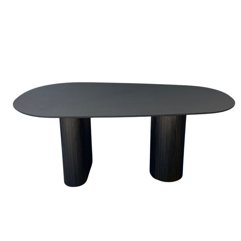 Mesa de Jantar Orgânica 160x90cm com duas bases Cor Ébanoo