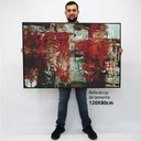 Ver imagem 2 de Quadro Decorativo em Canvas Abstrato Colors TACOLADO PAPEL DE PAREDE Moldura Flutuante 4,5cm Freijó 