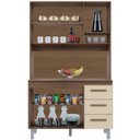 Ver imagem 2 de Kit de Cozinha 5 Portas 3 Gavetas com Nicho Vitorina Savana/Off White