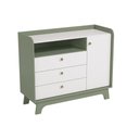 Ver imagem 2 de Cômoda Solteiro T402 1 Porta e 3 Gavetas Branco/Verde Kappesberg