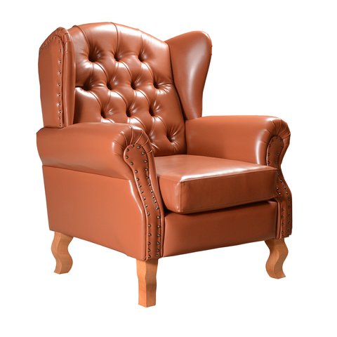 Poltrona Imperador Chesterfield Capitonê Bergere Provençal - Couríssimo Marrom Caramelo