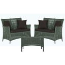 Ver imagem 1 de 2 Sofá Área e Mesa Igapó Alumínio Pintura Preta Corda Náutica Estofado Impermeável Almofada 9 Trama