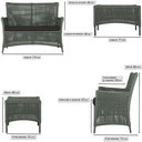 Ver imagem 2 de 2 Sofá Área e Mesa Igapó Alumínio Pintura Preta Corda Náutica Estofado Impermeável Almofada 9 Trama