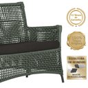 Ver imagem 3 de 2 Sofá Área e Mesa Igapó Alumínio Pintura Preta Corda Náutica Estofado Impermeável Almofada 9 Trama