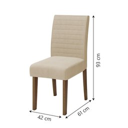 Conjunto De Mesa Com Tampo Giratório Amesterdã 1,36m 6 Cadeiras Creta Cedro/Off White/Areia Dobuê - 4