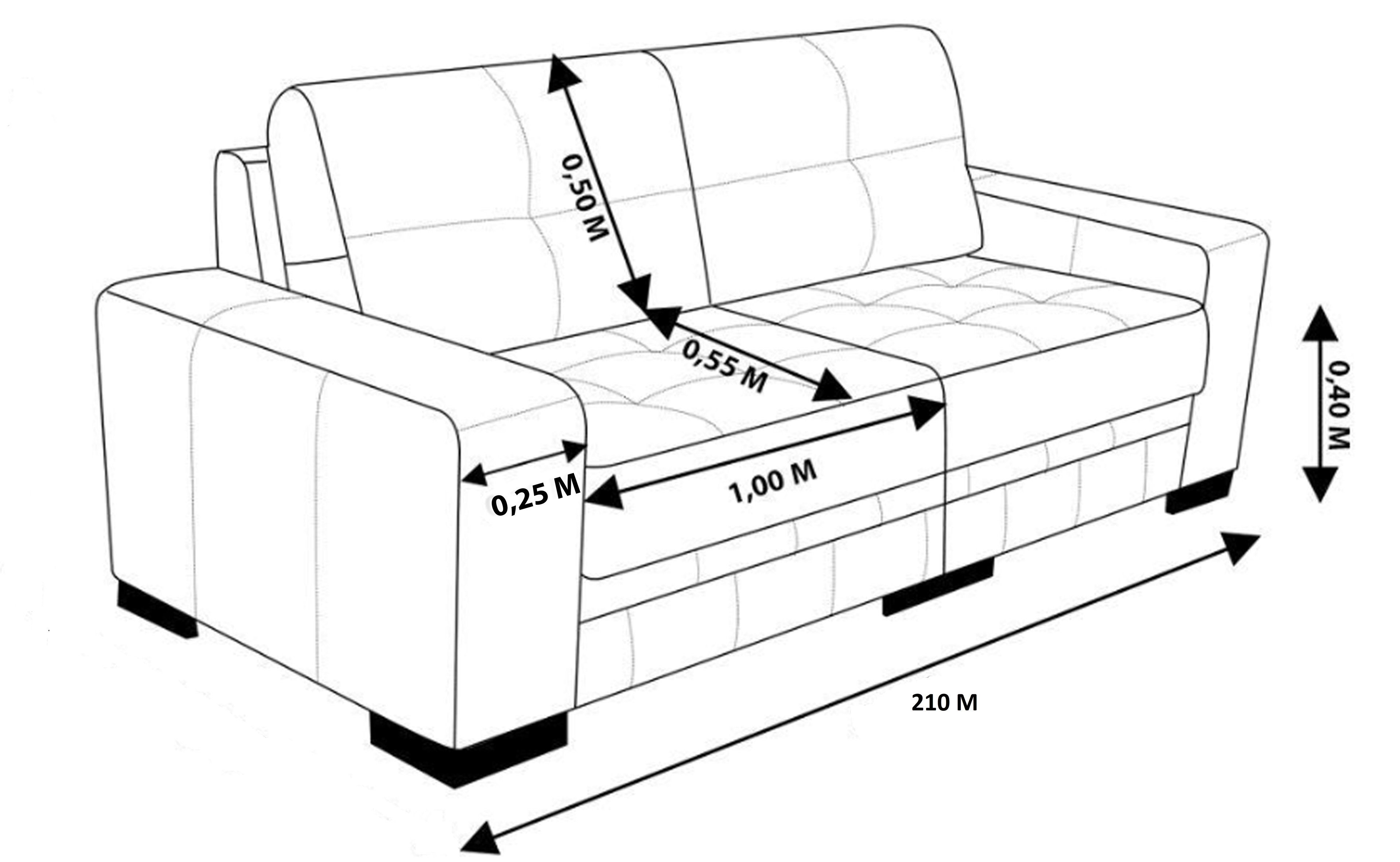 Sofá Decorativo de Couro Punto 2 Lugares 210cm Fixo na Cor Conhaque - Mozzelar - 2