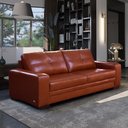 Ver imagem 2 de Sofá Decorativo Sala de Estar Punto 2 Lugares 210cm Couro Conhaque - Mozzelar