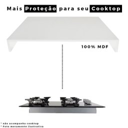 Tampa de Proteção Fogão Cooktop 4 Bocas em Mdf Branco - 2