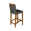 Ver imagem 3 de Banqueta Dubai Alta Bar Luxo Pés em Madeira Maciça Área Gourmet Balcão Sacada Hall Cor Cinza