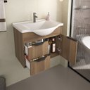 Ver imagem 2 de Conjunto para Banheiro New Crystal Suspenso 60cm - Fabribam Gabinetes