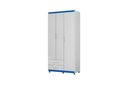 Ver imagem 3 de Guarda Roupa 3 Portas 2 Gavetas Cabideiro Prateleira Titan Branco