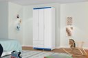Ver imagem 1 de Guarda Roupa 3 Portas 2 Gavetas Cabideiro Prateleira Titan Branco