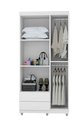 Ver imagem 2 de Guarda Roupa 3 Portas 2 Gavetas Cabideiro Prateleira Titan Branco