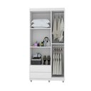 Ver imagem 2 de Guarda Roupa 3 Portas 2 Gavetas Cabideiro Prateleira Titan Branco