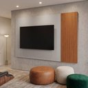 Ver imagem 1 de Painel Arezzo (Valência) 220 cm sem LED Off White/Naturalle Mavaular