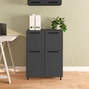Ver imagem 3 de Aparador Buffet Multiuso 8192 4 Portas 70cm Grafite Bertolini