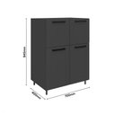 Ver imagem 5 de Aparador Buffet Multiuso 8192 4 Portas 70cm Grafite Bertolini