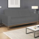 Ver imagem 2 de Sofa 3 Lugares 200 cm Crons Suede Cinza Vazzano