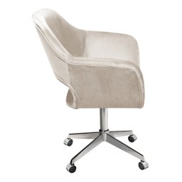 Cadeira Para Escritório E Home Office Zara Base Giratória - Suede Bege - 2