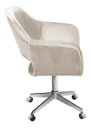 Ver imagem 2 de Cadeira Para Escritório E Home Office Zara Base Giratória - Suede Bege