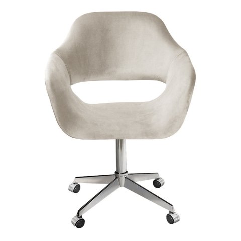 Cadeira Para Escritório E Home Office Zara Base Giratória - Suede Bege