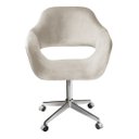 Ver imagem 1 de Cadeira Para Escritório E Home Office Zara Base Giratória - Suede Bege