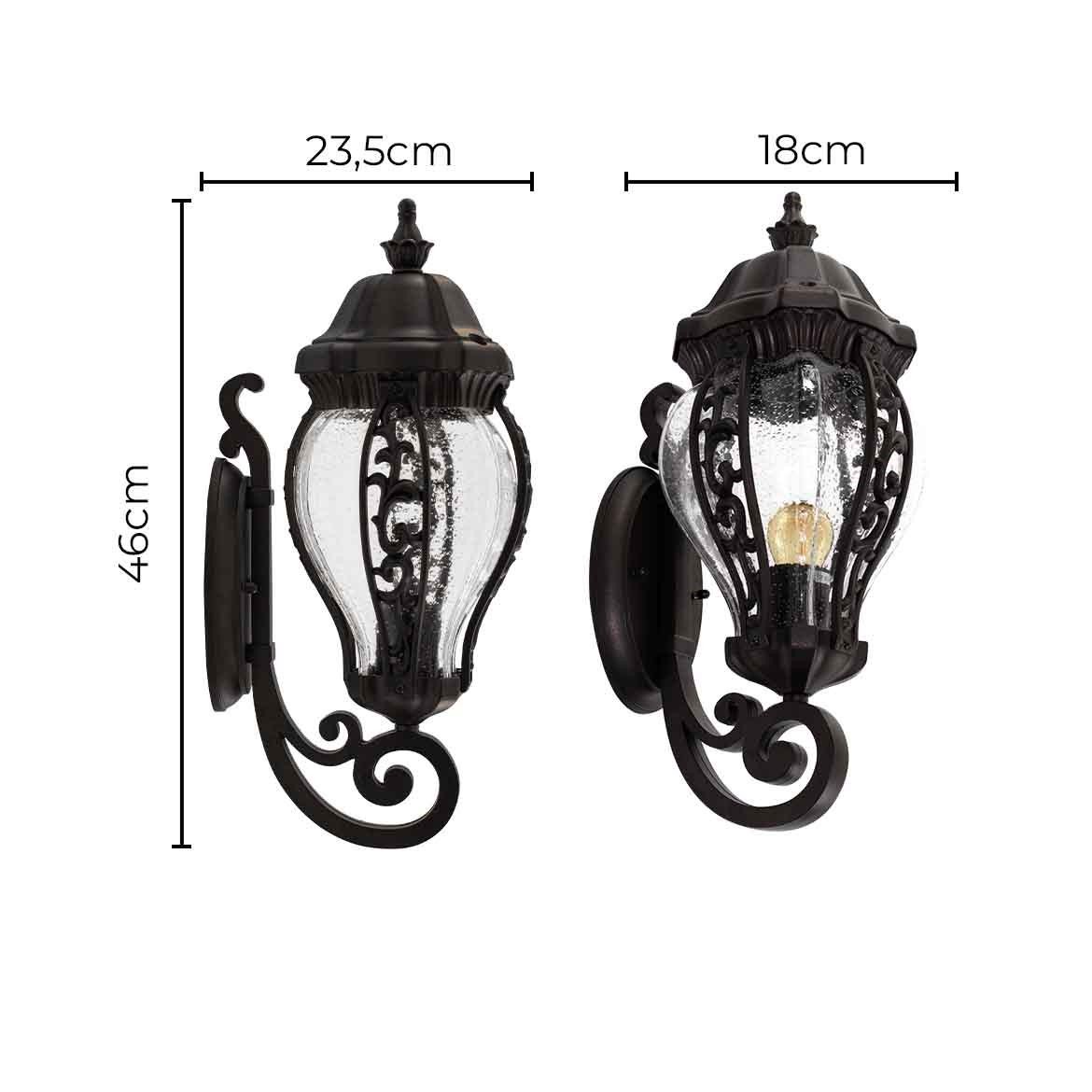 Arandela Colonial Amelia Bronze 1e27 Ip33 Galaxy Led - 4