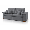 Ver imagem 1 de Sofá Retrátil e Reclinável Itália - Conforto Soft D28 com 20cm de Espuma:Veludo Cinza/1,90
