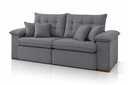 Ver imagem 1 de Sofá Retrátil e Reclinável Sorento - Conforto Soft D28 com 20cm de Espuma:Veludo Cinza/1,90