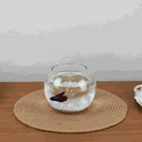 Ver imagem 3 de Aquário Pequeno Vidro Redondo de Peixe Para Decorar Mesa e Sala