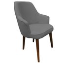 Ver imagem 2 de Kit 2 Poltronas Lorem Suede Cinza Pés Chanfrado Tabaco C05 - D'Rossi Poltrona Decorativa;poltrona Pa