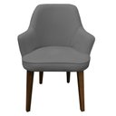 Ver imagem 3 de Kit 2 Poltronas Lorem Suede Cinza Pés Chanfrado Tabaco C05 - D'Rossi Poltrona Decorativa;poltrona Pa