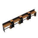 Ver imagem 3 de Conjunto de Escritório Smart 3 Livreiro e 4 Mesas 90cm - Preto e Cedro