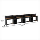 Ver imagem 2 de Conjunto de Escritório Smart 3 Livreiro e 4 Mesas 90cm - Preto e Cedro