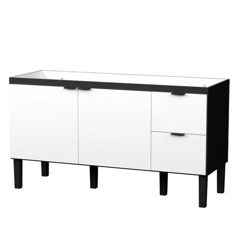 Gabinete / Balcão de Cozinha Coli Mdf / Mdp para Pia de 1.50m Cor Branco / Preto Cmax
