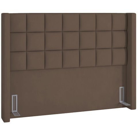 Cabeceira Cama Box Queen 160 Cm P05 Paris Veludo Marrom - Lyam Decor
