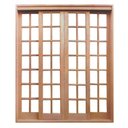 Ver imagem 1 de Porta Balcão de Correr de Madeira Cedro Arana Quadriculada Reto Bat.14 Cm- 2.15 (a) X 2.40 (l)