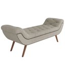Ver imagem 1 de Puff Recamier Decorativo com Tachas 160 Cm Santorini Bouclê Creme - Lyam Decor