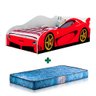 Cama Solteiro Carro Vermelho Ferrari Basoto Com Colchão Gazin - 2