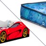 Cama Solteiro Carro Vermelho Ferrari Basoto Com Colchão Gazin - 3