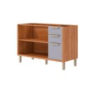 Ver imagem 2 de Gabinete de Cozinha Modulado Balcão S/ Tampo Eloise C/ 2 Portas e 3 Gavetas 120cm Cinamomo/platina