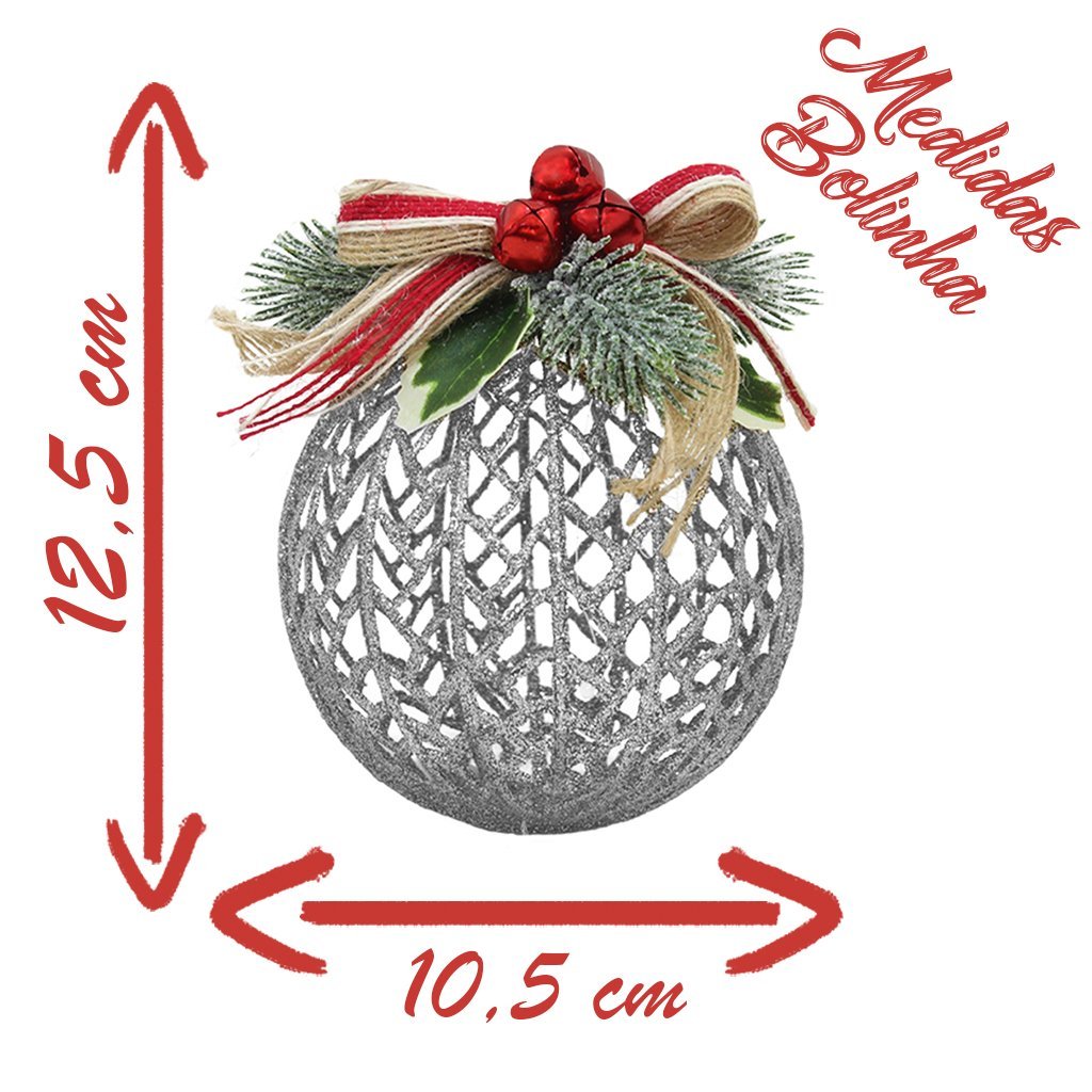 Bola de Natal Lisa Rose 10 Peças 5cm Enfeite para Arvore