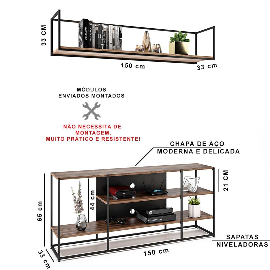 Estante Moderna Home para Tv Milano - 3