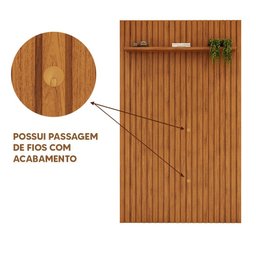 Painel Ripado Para Sala Tv Até 60 Polegadas Freijó Rosin Shop Jm - 5