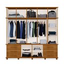 Ver imagem 3 de Guarda Roupas Londres 100% Mdf C/ 12 Portas 6 Gavetas Pés Madeira - Luapa - Freijó