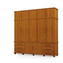 Ver imagem 2 de Guarda Roupas Londres 100% Mdf C/ 12 Portas 6 Gavetas Pés Madeira - Luapa - Freijó
