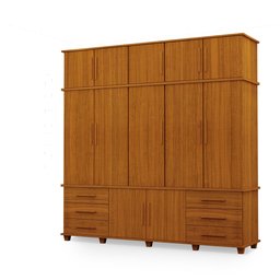 Guarda Roupas Londres 100% Mdf C/ 12 Portas 6 Gavetas Pés Madeira - Luapa - Freijó - 2