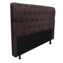Ver imagem 3 de Kit Cabeceira + Calçadeira Baú Livia Casal Fixação no Box MDF-MDP Couro Sintético Marrom Gat