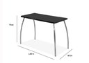 Ver imagem 2 de Conjunto Mesa e 2 Banquetas em Aço Cromado C/ Tampo MDP Preto