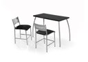 Ver imagem 1 de Conjunto Mesa e 2 Banquetas em Aço Cromado C/ Tampo MDP Preto